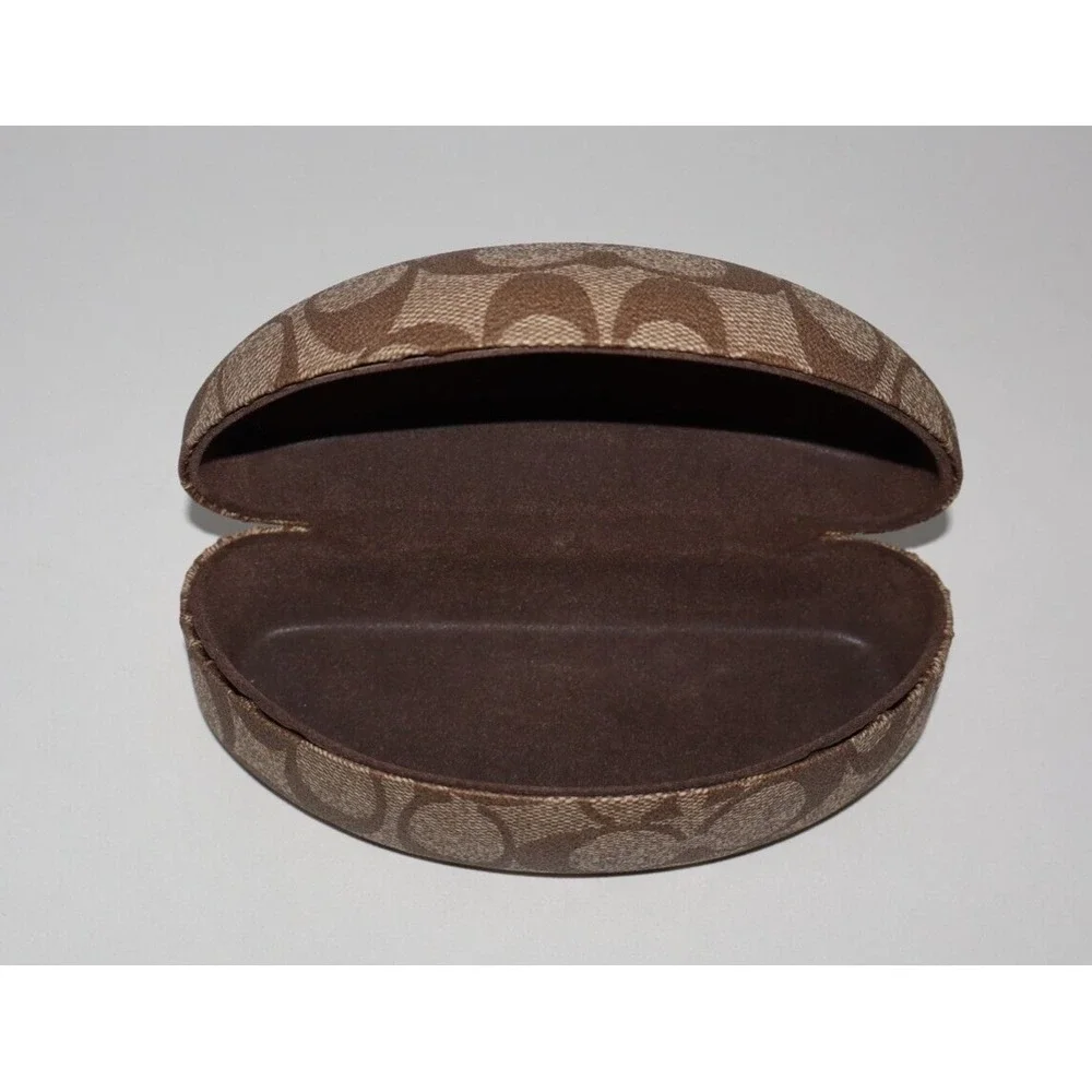 Coach Brown Monogram C Hard Shell Eyeglasses Sunglasses Clamshell Case